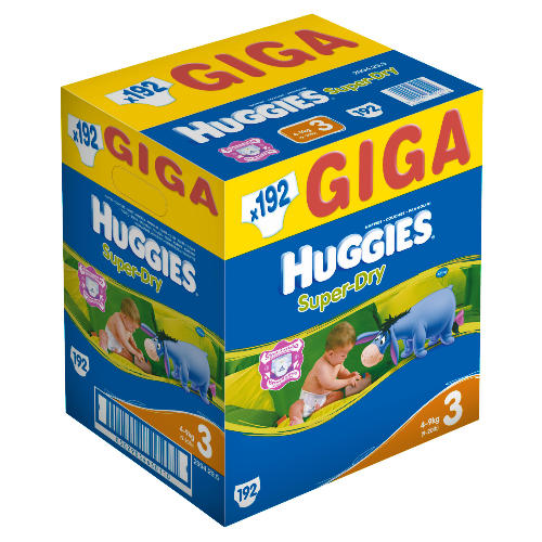 Huggies Super Dry GIGA Pack Size 3 192 